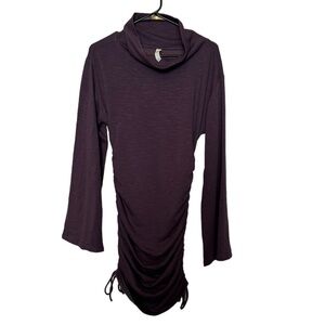 Daily Practice By Anthropologie Purple Cowl Neck Long Sleeve Dress